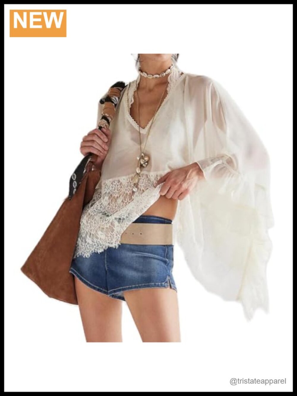 Sheer Mesh Poncho Top Batwing Sleeve Loose Fit Lace Blouse Y2K Cover-up